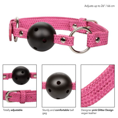 Кляп-шарик на розовых ремешках Tickle Me Pink Ball Gag - 2
