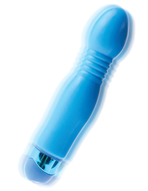 Голубой гибкий вибромассажер Powder Puff Massager - 17,1 см. - 2