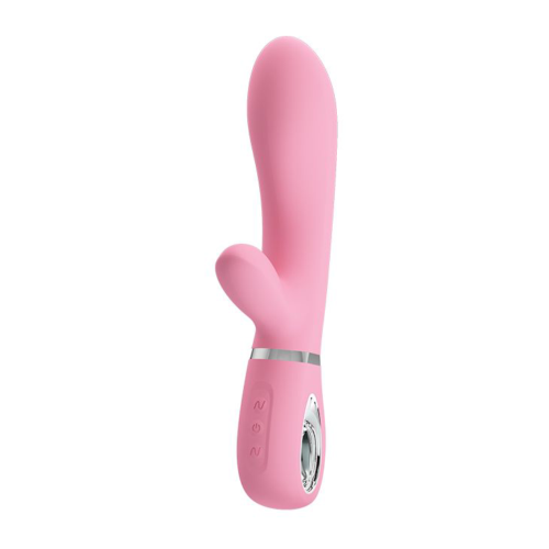 Нежно-розовый вибратор-кролик Thomas с мягкой головкой - 20,5 см. - 0