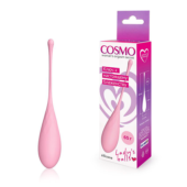 Нежно-розовый каплевидный вагинальный шарик со шнурком - 1