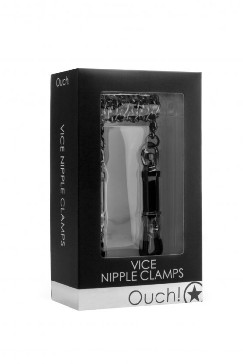 Чёрные зажимы для сосков Vice Nipple Clamps - 1