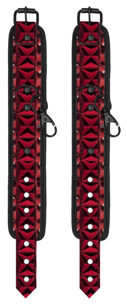 Красно-черные наручники и наножники Luxury Hogtie - 2