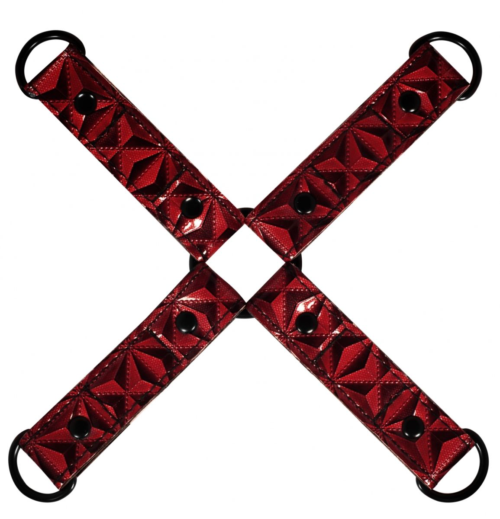 Красно-черные наручники и наножники Luxury Hogtie - 1