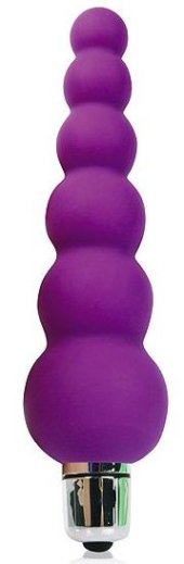 Фиолетовый анальный вибромассажер-елочка - 12 см. - 0