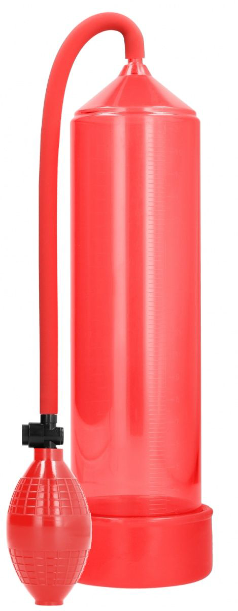 Красная ручная вакуумная помпа для мужчин Classic Penis Pump - 0