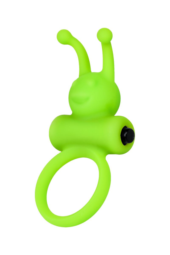 Зеленое эрекционное виброкольцо на пенис Cock Ring - 1
