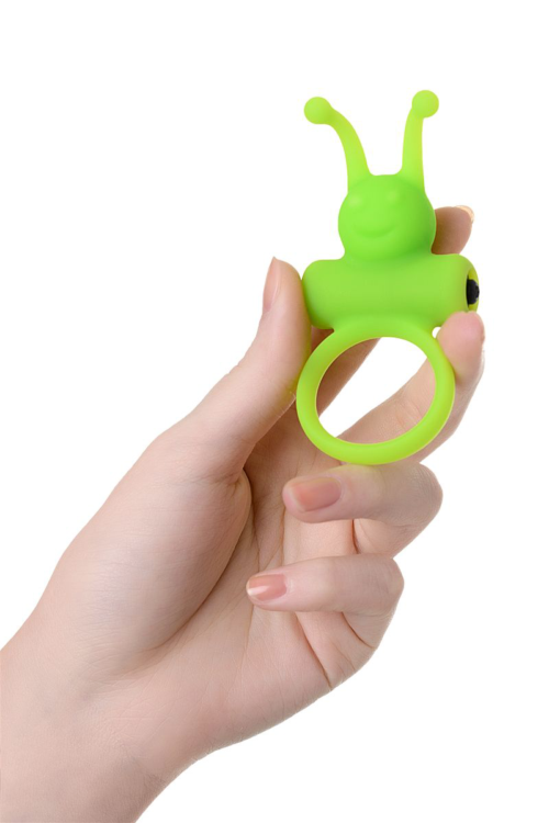 Зеленое эрекционное виброкольцо на пенис Cock Ring - 3