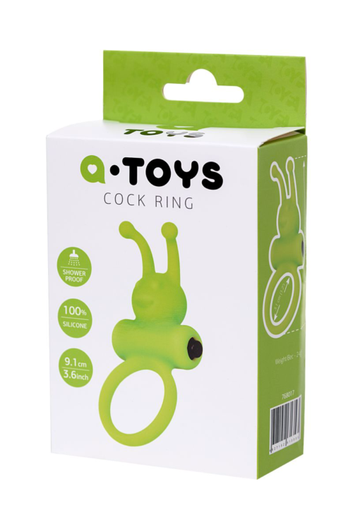 Зеленое эрекционное виброкольцо на пенис Cock Ring - 4