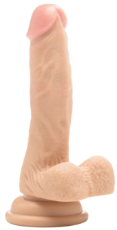 Телесный фаллоимитатор Realistic Cock With Scrotum 7 Inch - 18 см. - 0