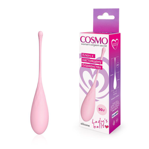 Розовый силиконовый вагинальный шарик со шнурком - 1
