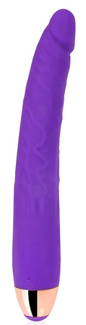 Фиолетовый изогнутый реалистичный вибратор - 18 см. - 0