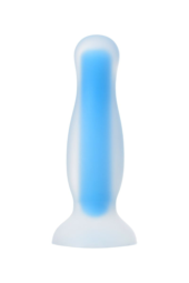Голубая, светящаяся в темноте анальная втулка Kyle Glow - 10 см. - 2