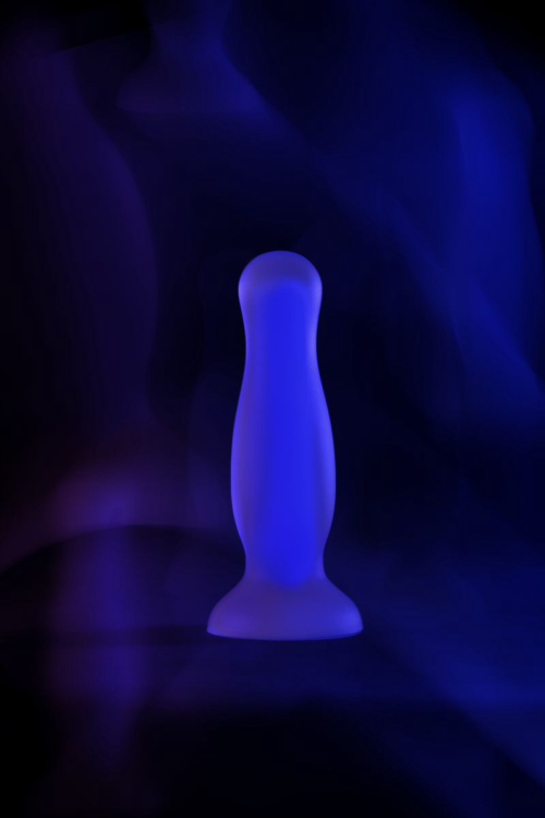 Голубая, светящаяся в темноте анальная втулка Kyle Glow - 10 см. - 11