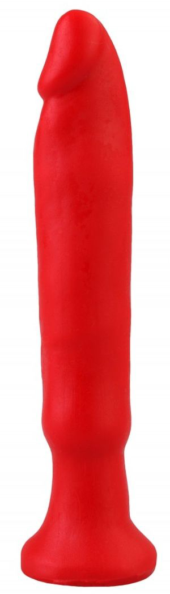 Красный анальный стимулятор без мошонки - 14 см. - 0