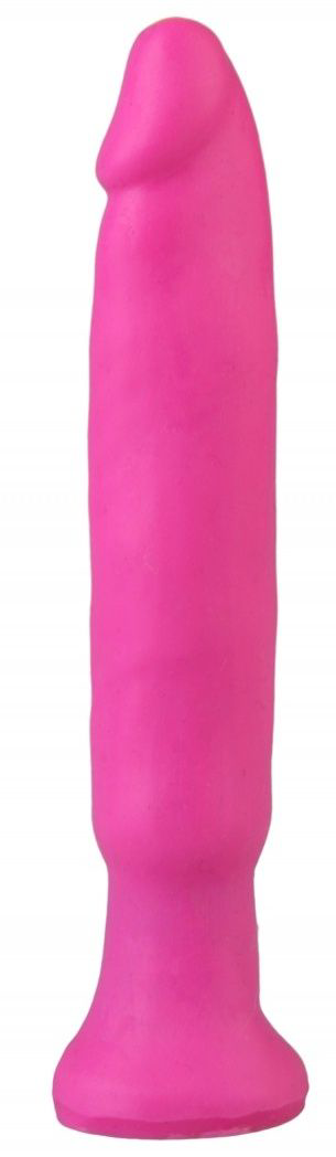 Ярко-розовый анальный стимулятор без мошонки - 14 см. - 0