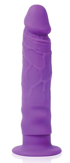 Фиолетовый реалистичный фаллоимитатор на присоске - 12 см. - 0