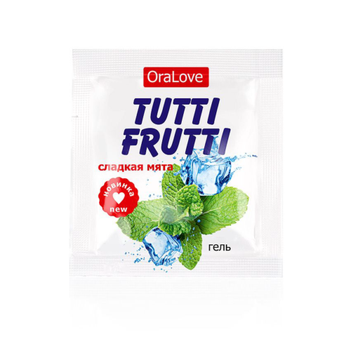 Пробник гель-смазки Tutti-frutti со вкусом мяты - 4 гр. - 0