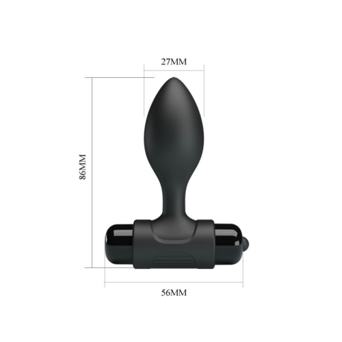 Черная анальная пробка с мощной вибрацией Vibra - 8,6 см. - 3