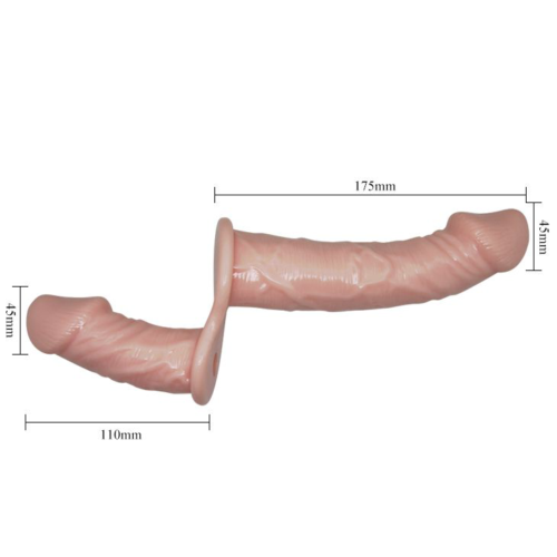 Женский телесный страпон с вагинальной вибропробкой Ultra - 17,5 см. - 3