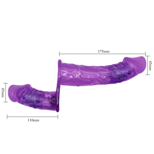 Женский фиолетовый страпон с вагинальной вибропробкой Ultra - 17,5 см. - 4
