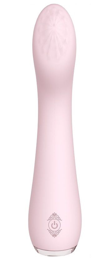 Нежно-розовый вибратор LISA с рельефной головкой - 19,3 см. - 0