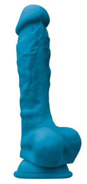 Голубой фаллоимитатор на присоске 7 Dildo - 22,3 см. - 0
