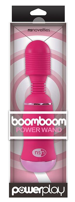Ярко-розовый вибромассажер с усиленной вибрацией BoomBoom Power Wand - 1