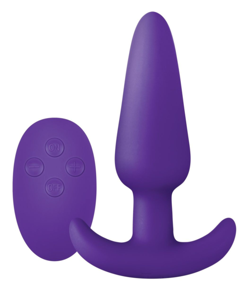 Фиолетовая анальная вибропробка с пультом ДУ Luxe Zenith Wireless Plug - 9,9 см. - 0