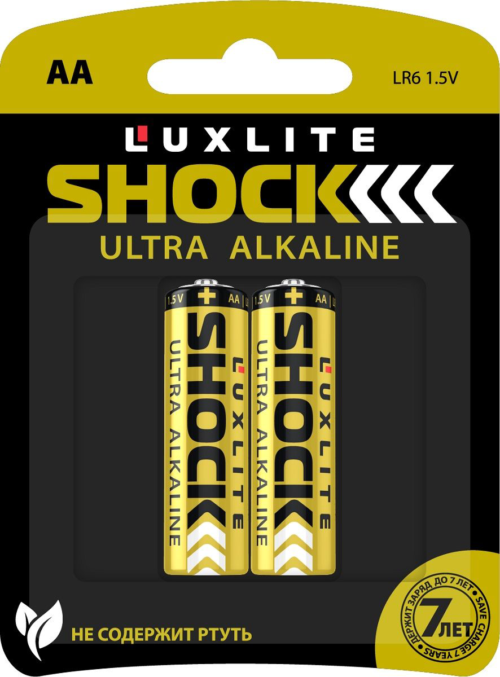 Батарейки Luxlite Shock (GOLD) типа АА - 2 шт. - 0