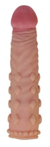 Телесная насадка-фаллос Super-Realistic Penis - 18 см. - 0