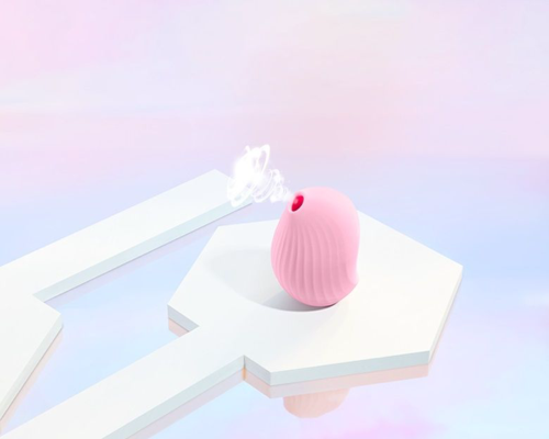 Нежно-розовый вакуум-волновой стимулятор с вибрацией и базой-ночником Cuddly Bird - 3