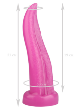Розовая изогнутая анальная втулка-язык - 21 см. - 3
