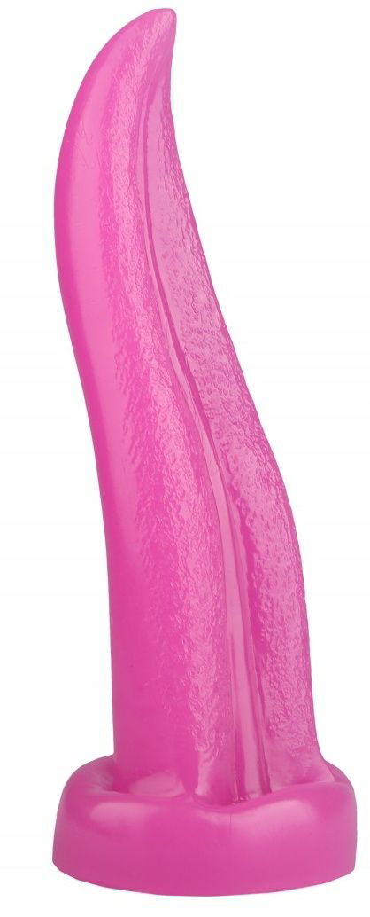 Розовая изогнутая анальная втулка-язык - 21 см. - 0