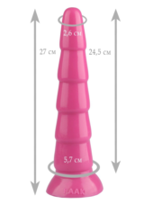 Розовый анальный рельефный стимулятор - 27 см. - 1
