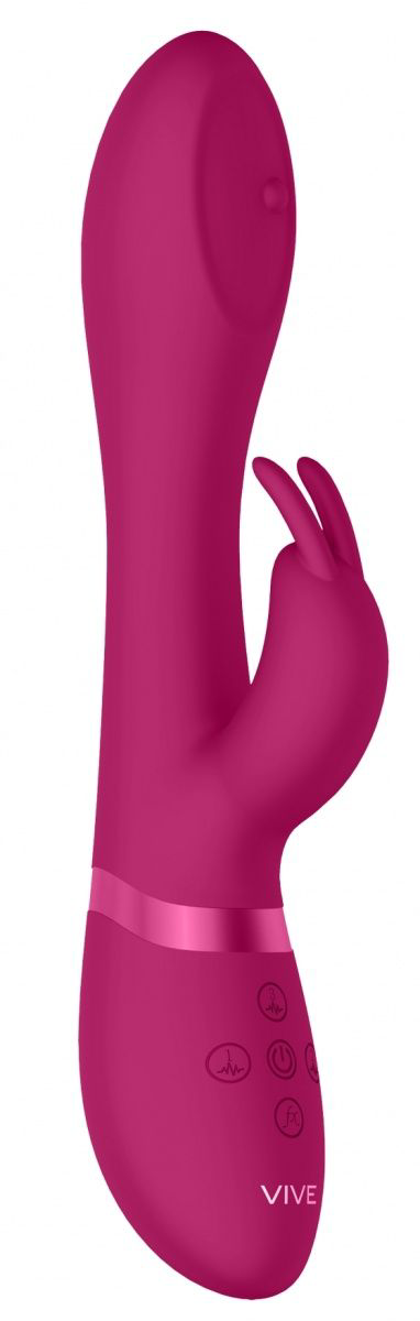 Розовый вибромассажер-кролик Mira - 21,5 см. - 0