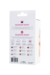 Розовая анальная втулка Diamond Heart с прозрачным кристаллом - 9,5 см. - 4