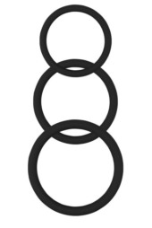 Набор из 3 черных эрекционных колец Magnum Force Cock Ring - 0