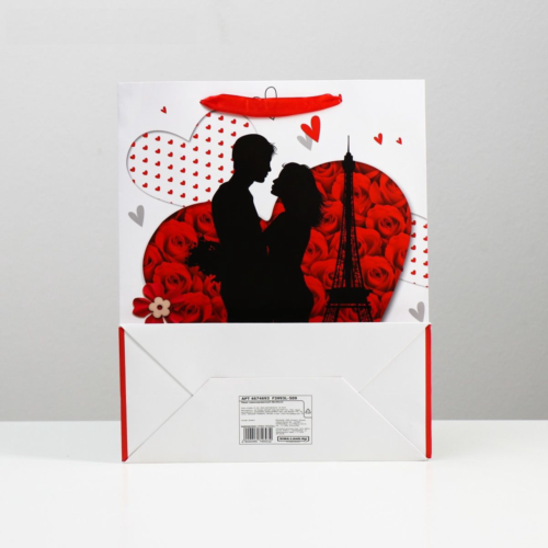 Подарочный пакет Романтичная пара Love - 32 х 26 см. - 1