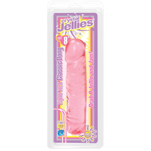 Розовый прозрачный гелевый фаллоимитатор Сristal Jellies - 20 см. - 1