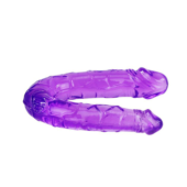 Двухголовый фиолетовый фаллоимитатор - 29,8 см. - 2