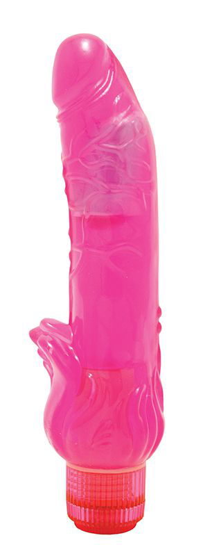 Вибромассажер розового цвета из силикона с усиками для стимуляции клитора - 20,3 см. - 0