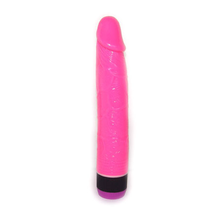 Ярко-розовый вибратор-реалистик - 22,5 см. - 1