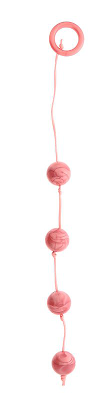 Розовые перламутровые анальные шарики большого диаметра - 0
