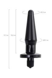 Черная анальная втулка Lacerta с вибрацией - 12,1 см. - 5