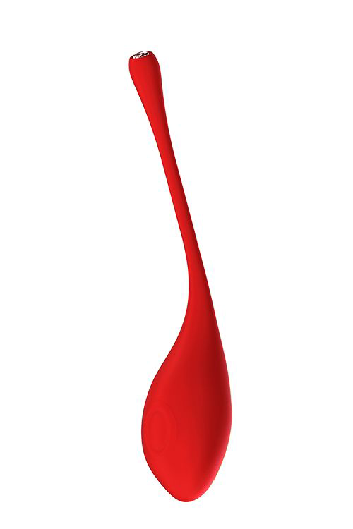 Красный вагинальный шарик METIS на шнурке с кристаллом - 0