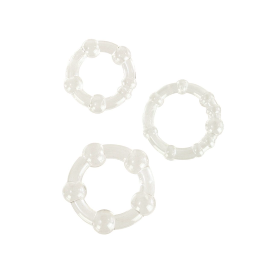 Набор из 3 прозрачных эрекционных колец различного диаметра Island Rings - 0